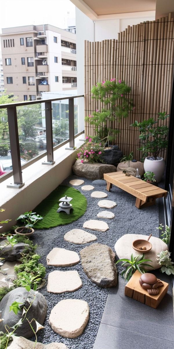 Tiểu cảnh ban công chung cư đẹp - zions
